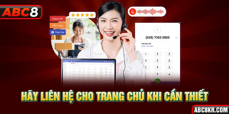 Hãy liên hệ cho trang chủ khi cần thiết